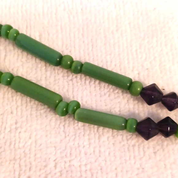 Vintage GEMSTONES 10"Necklace Jade Garnet Pearls Agate Gemstones Southwest Boho - Picture 9 of 9